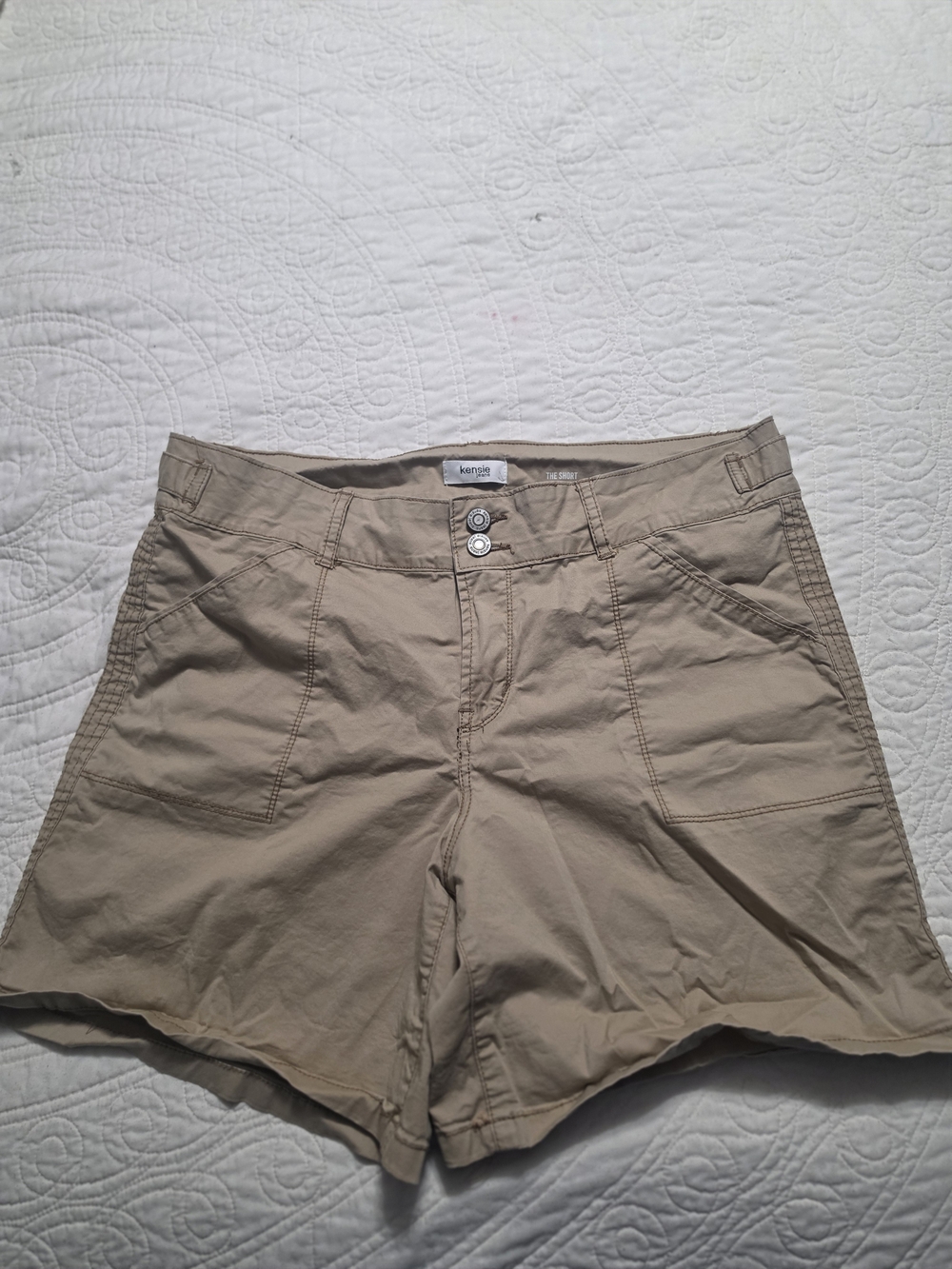 Kensie Tan Utility Bermuda Shorts